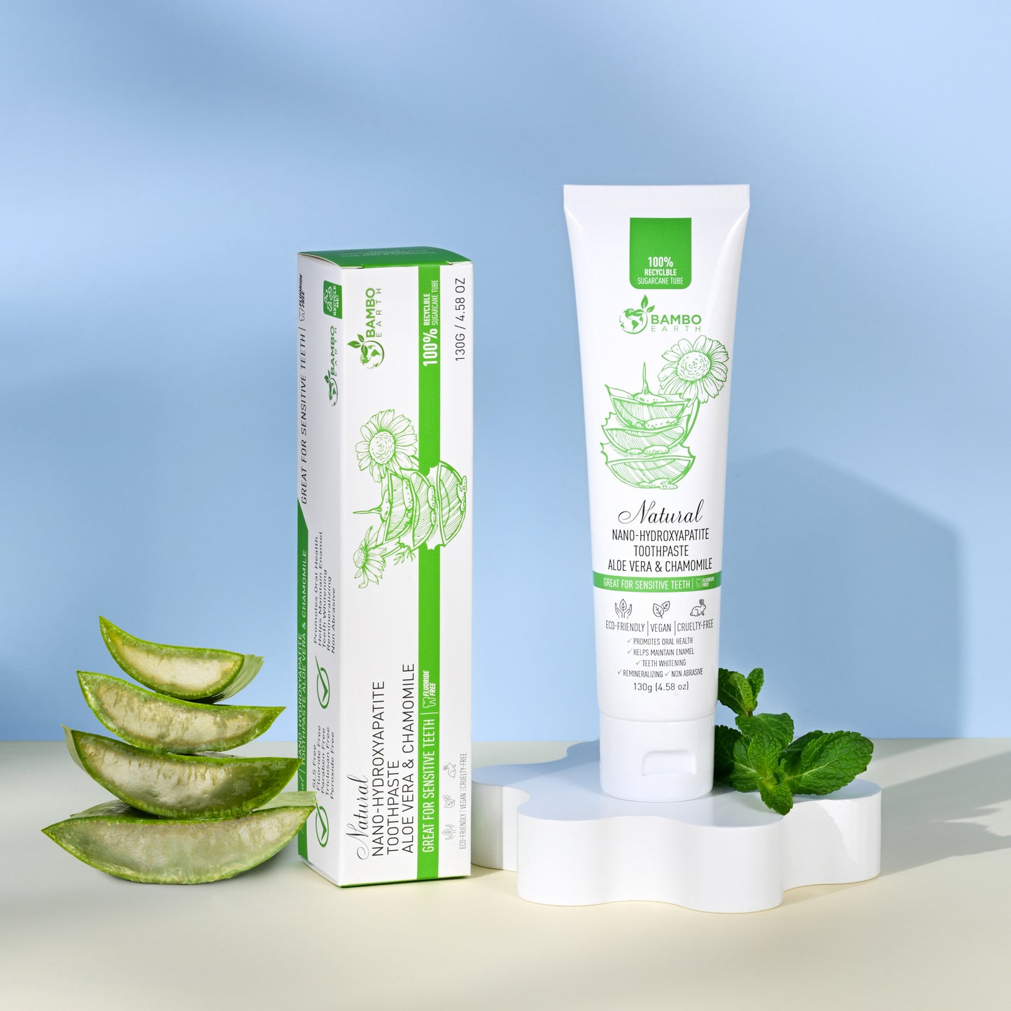 Dental Care Duo – Natural Toothpaste & Bamboo Toothbrush Set
