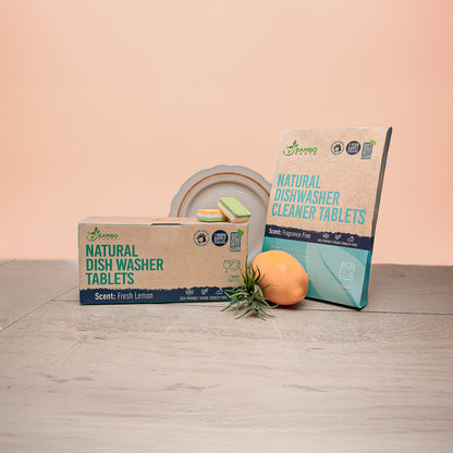 Clean Dishes Duo -  Dishwasher Cleaner Tablets + Dishwashing Tablets (BG)