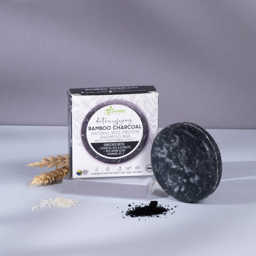 Natural Rice Protein Shampoo Bar (Bamboo Charcoal) (BG)