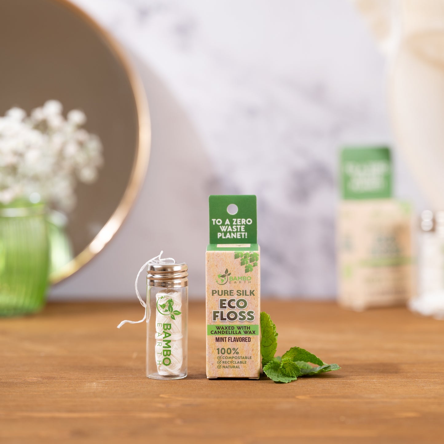 Charcoal Floss With Glass Jar (BG)