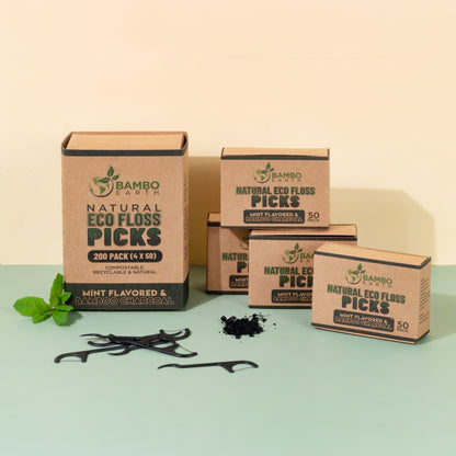 Floss Picks Charcoal & Mint (BG)